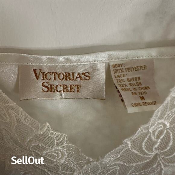 Victoria's Secret Ivory Lace Satin Teddy Bodysuit Size M Vintage - Picture 4 of 4